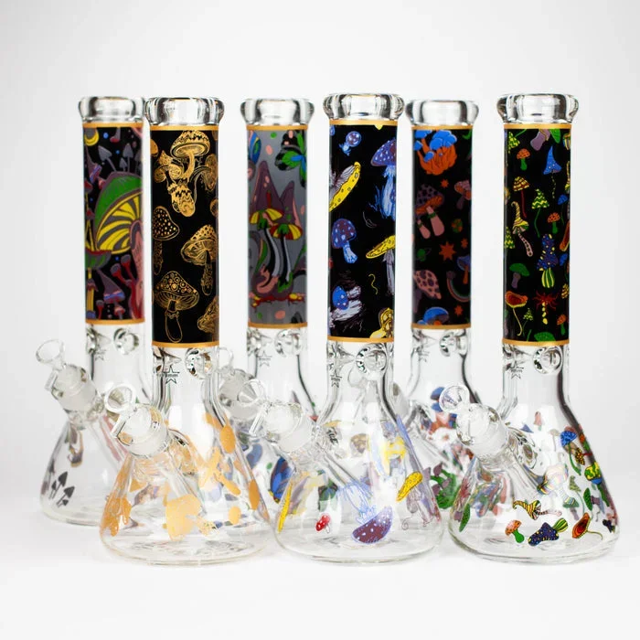 14″ 9mm Glow in the Dark Mushroom Beaker Bong