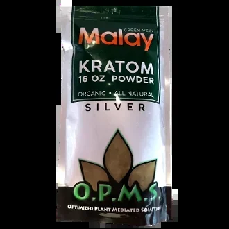 16oz OPMS Silver Green Vein Malay Kratom Extract Powder
