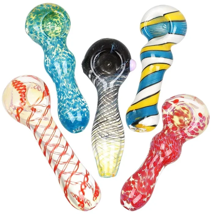 20CT BUNDLE – All Mixed Up Glass Spoon Pipe – 3.5″ / Assorted Colors and Styles