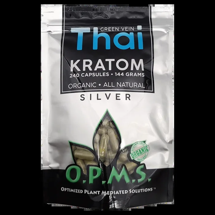 240ct OPMS Silver Green Vein Thai Kratom Extract Capsules