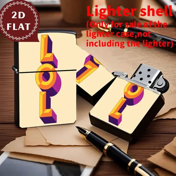 2D Retro “LOL” Geometric Lettering Lighter Shell