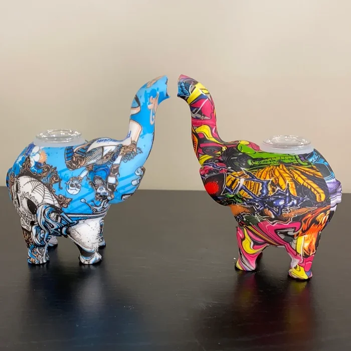 4.5″ Silicone Water Transfer Design Elephant Hand Pipe