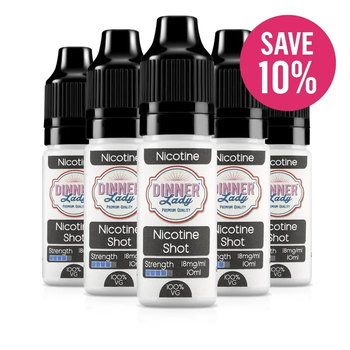 5 Bottles – Nicotine Shot 10ml 18mg
