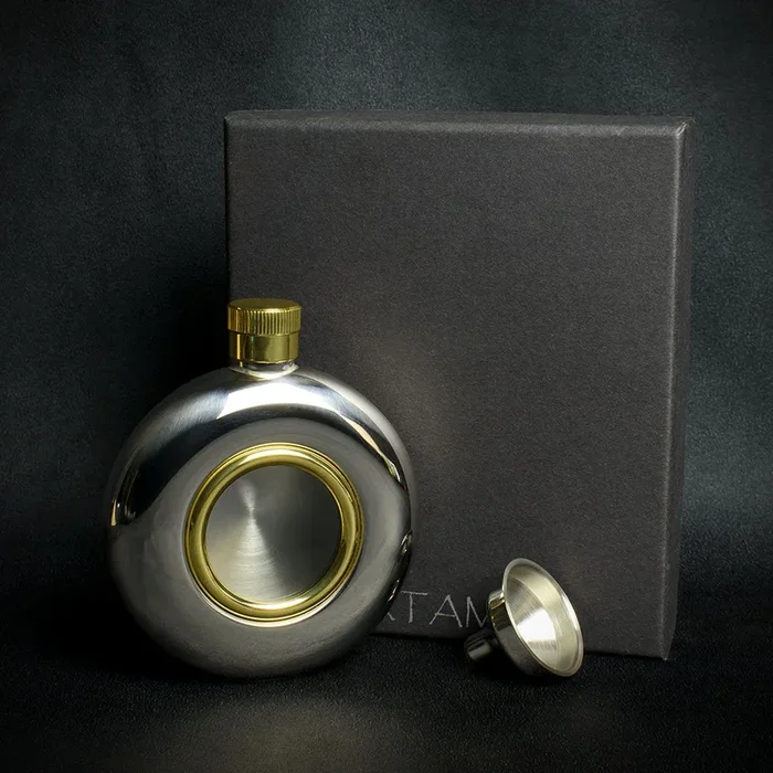 5oz Stainless Steel Porthole Hip Flask