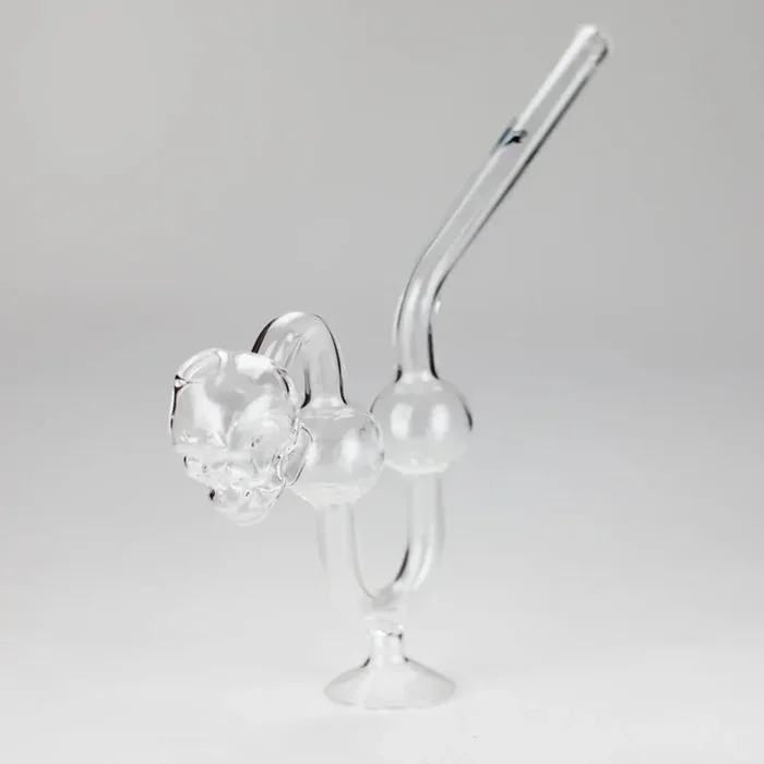 6.5″ Skull Bent Curved Glass Oil Pipe