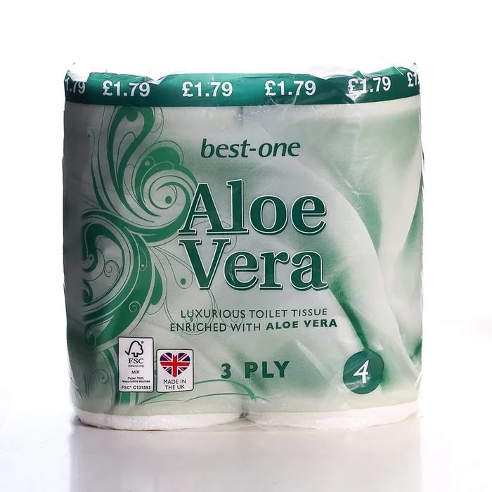 BEST ONE TOILET TISSUE 4 PC ALOE VERA 3 PLY