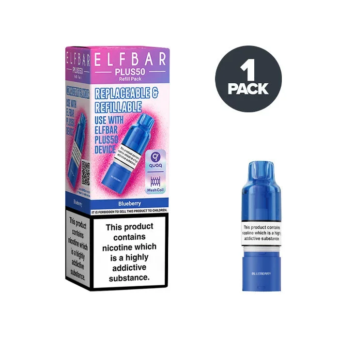 Blueberry Elf Bar Plus 50 Prefilled Pods