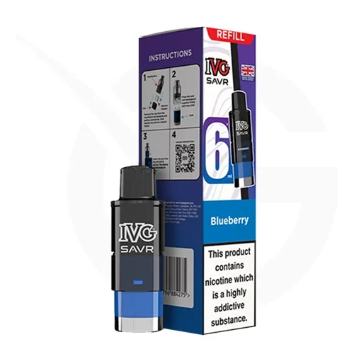 Blueberry Prefilled Pods by IVG SAVR + Refill Containers