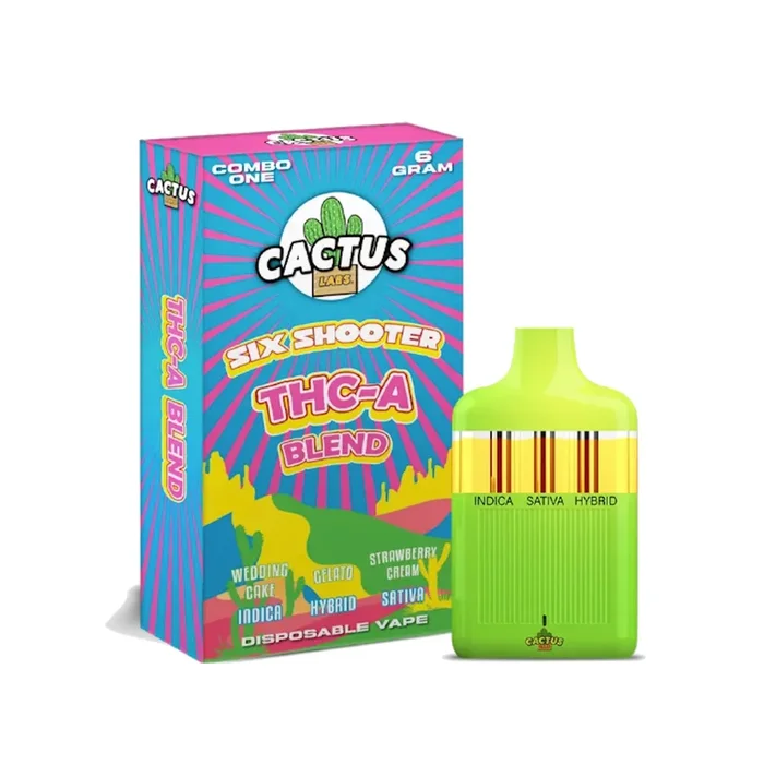 Cactus Labs Six Shooter Liquid Diamonds THC-A Blend Vaporizer – 6000mg