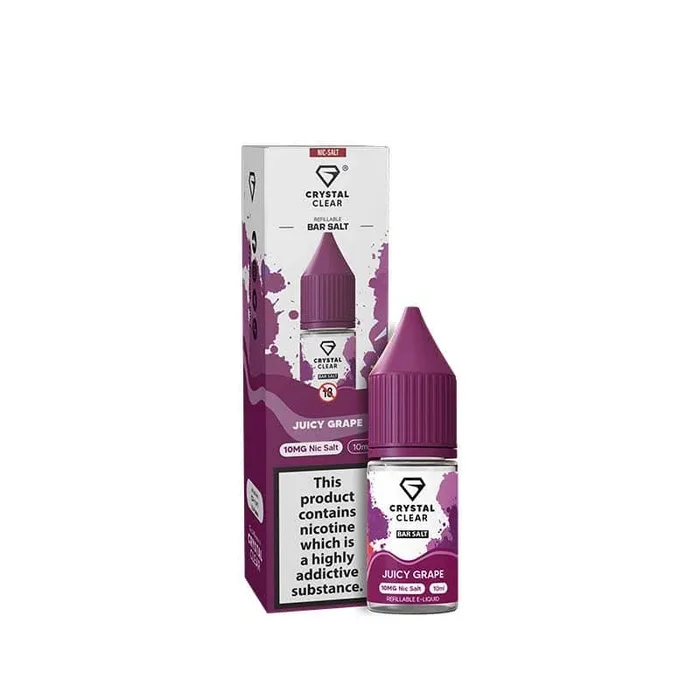 Crystal Clear Bar Salts Juicy Grape Nic Salts 10ml E-Liquid