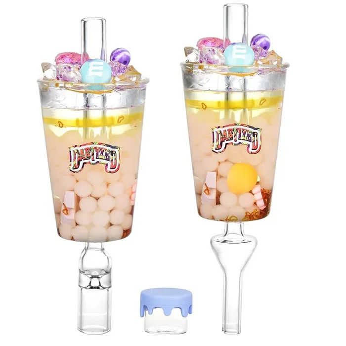 Dabtized Bottoms Up Shot Glass 2 In 1 Honey Straw – 4″ / 10mm F / Asst Designs