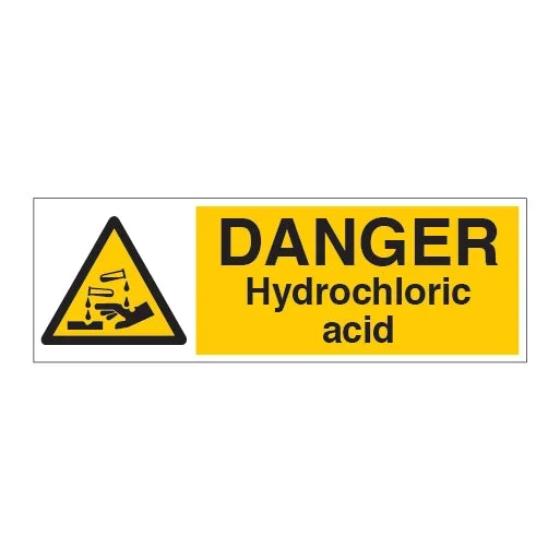 DANGER Hydrochloric Acid Sign