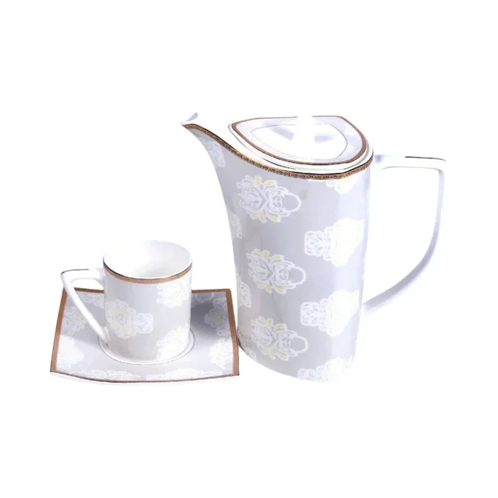 DINNER SET BONE CHINA 61PC SQUARE YG10183AT