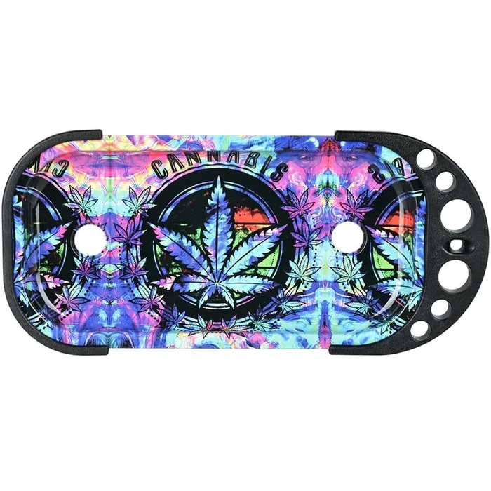 Elevated Metal Rolling Tray & Cone Loader Kit – Tie Dye Leaf / 9.25″x4.2″