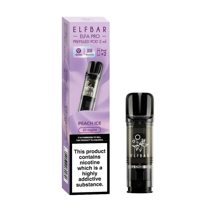 Elf Bar Elfa Pro Peach Ice Replacement Disposable Pods 20MG 2ML – 2 Pack