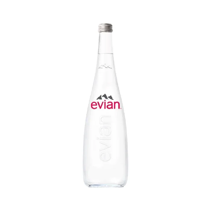 EVIAN MINERAL WATER NATURAL GLASS BOTTLE 75CL/750ML