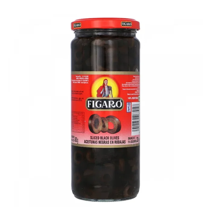 FIGARO OLIVES BLACK SLICE 340 GM