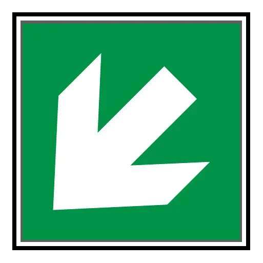 Fire Exit Arrow Angular Down Left