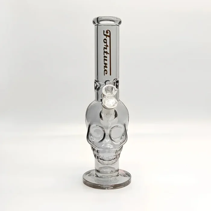 Fortune – 14″ 7mm Electroplated Skull Glass Bong