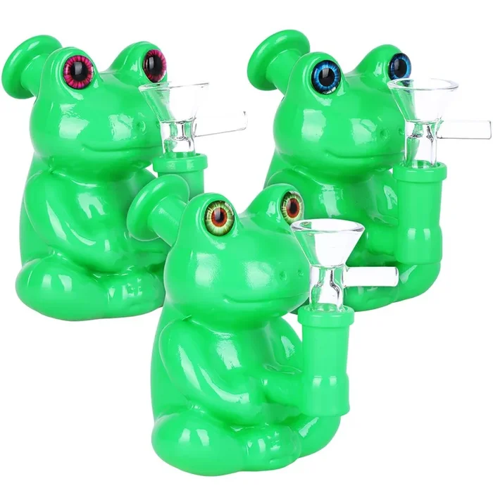 Froggy Glass Water Pipe – 4.25″ / 14mm F / Colors Vary