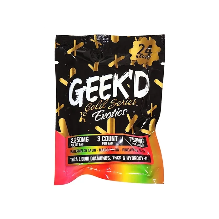 GEEK’D 24K Gold Series Exotics Gummies 2,250MG – 3 Count