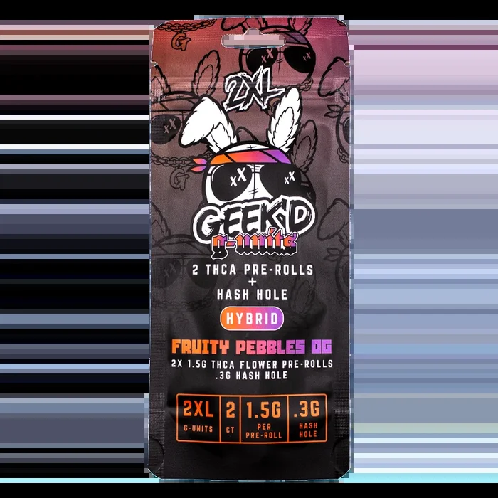 GEEK’D g-units 2XL THCA Pre-Rolls + Hash Hole 1.5g – 2 Count