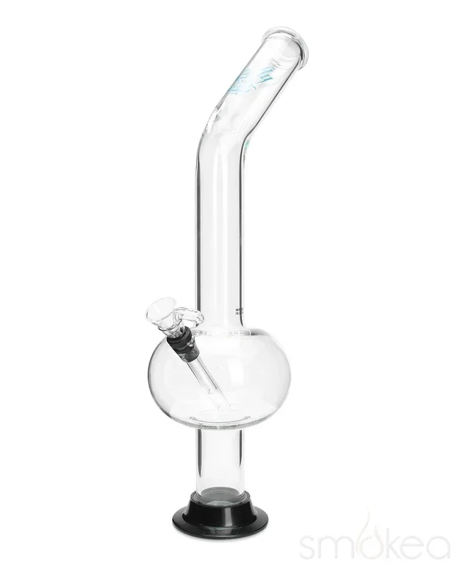 Glowfly Glass 18″ Bent Bubble Bong w/ Removable Base