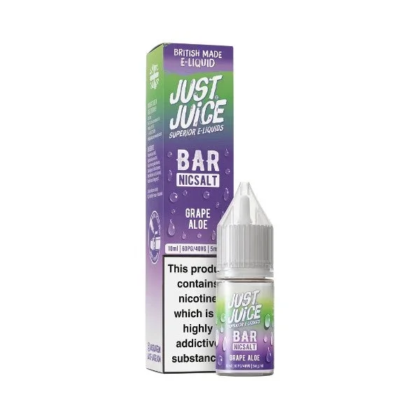 Grape Aloe Bar Salt Nic Salt by Just Juice. – 10ml