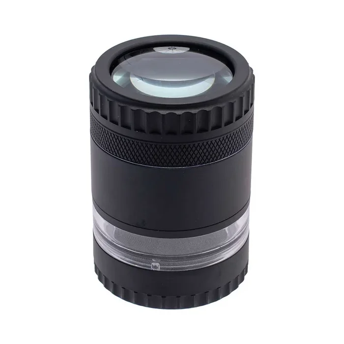 GRINDER WITH MAGNIFYING LID