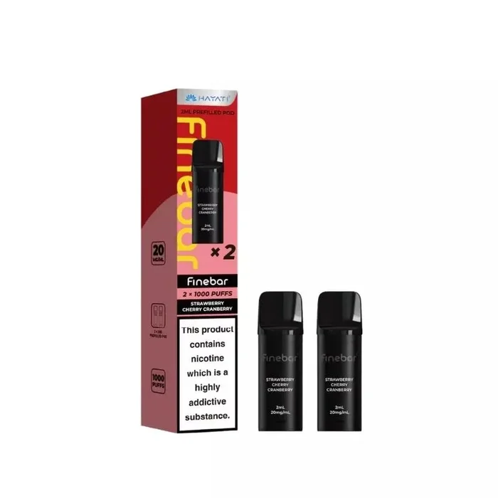 Hayati Finebar 1000 Strawberry Cherry Cranberry Prefilled Pods