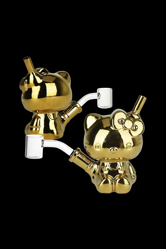 Hey There, Cat Electroplated Glass Dab Rig