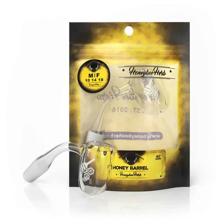 Honeybee Herb – 14mm 45 Degree Honey Barrel Quartz Banger – Male