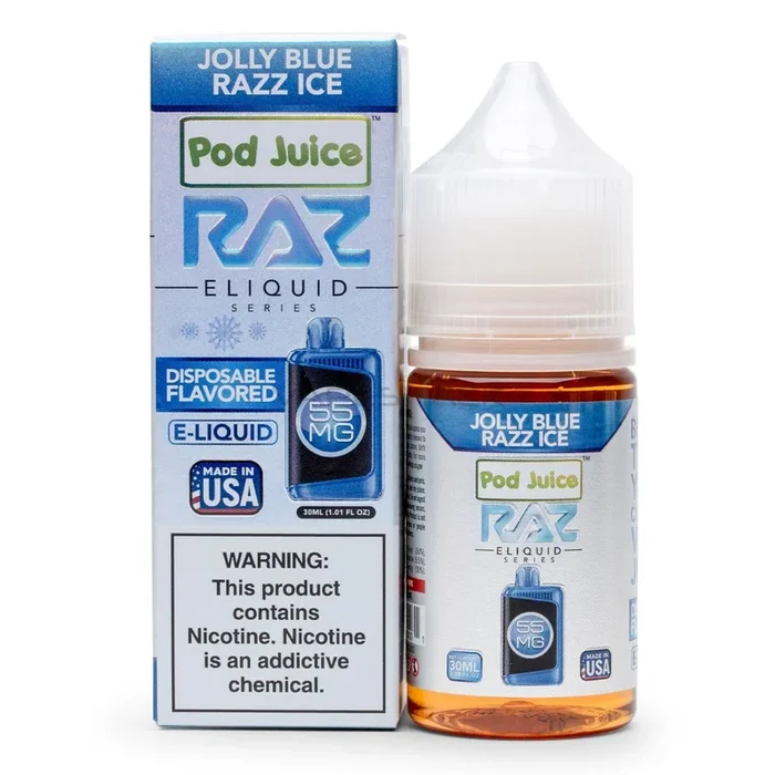 Jolly Blue Razz Ice – Pod Juice X Raz E-Liquid – 30ML