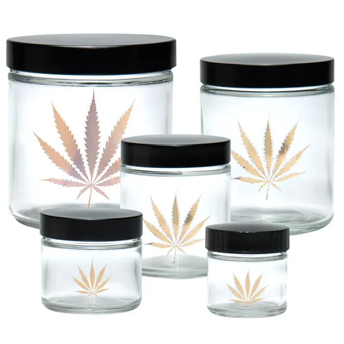 JR979 420 Science Clear Screw Top Jar – Gold Leaf