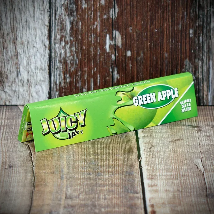 Juicy Jay’s King Size Slim Rolling Papers – Green Apple