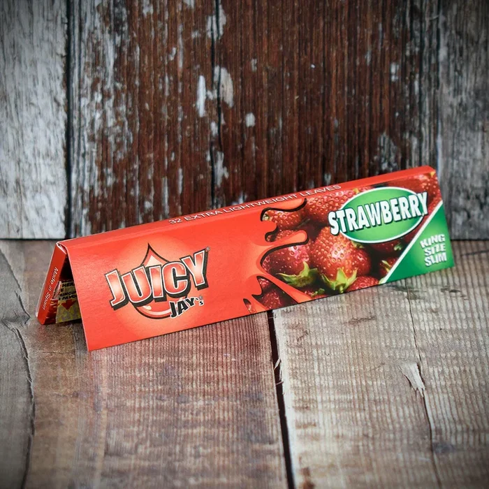 Juicy Jay’s King Size Slim Rolling Papers – Strawberry