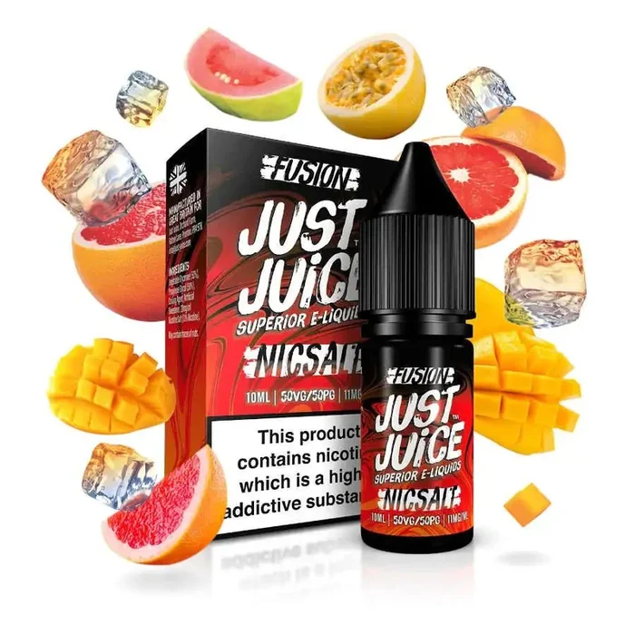 Just Juice Fusion Mango y Naranja Sanguina sobre hielo y sal