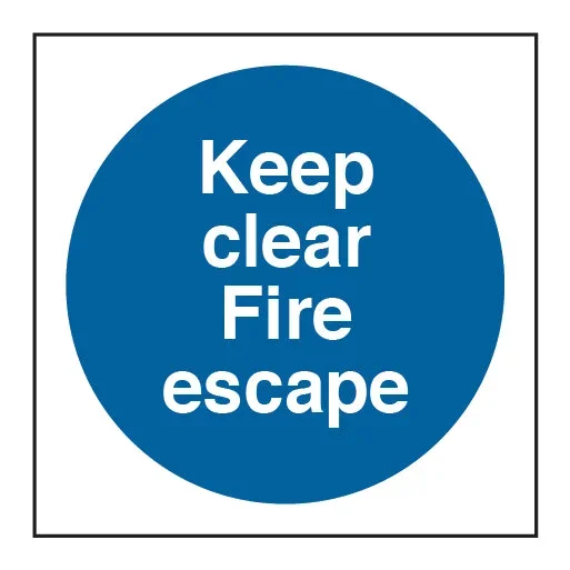 Keep Clear Fire Escape Symbol Pictogram