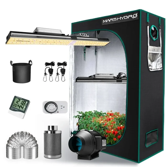Mars Hydro SP3000 LED Grow Light and 2×4 Indoor Full Grow Tent Kit