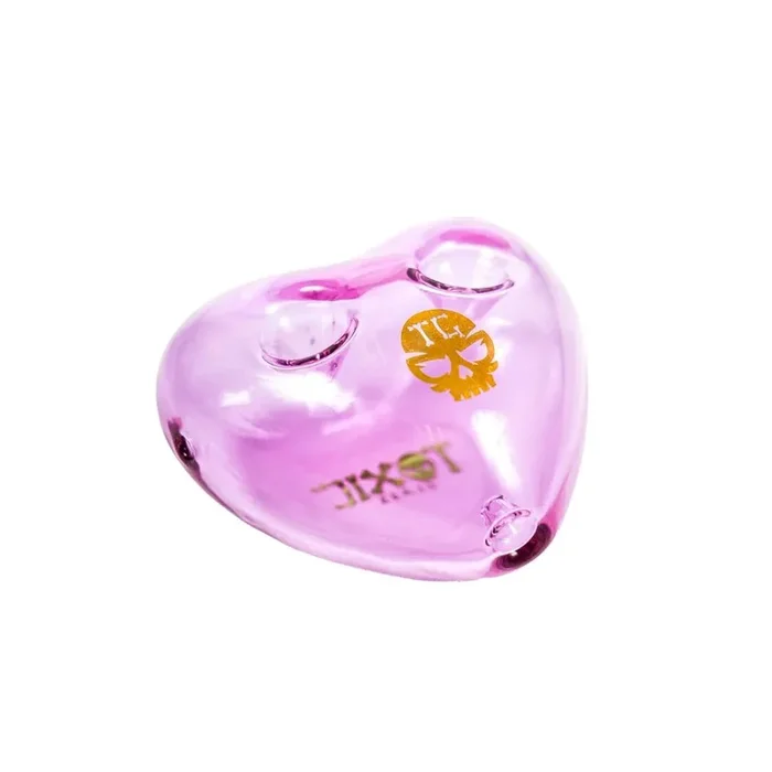 MKGlass TXH19 Toxic Double Bowl Heart Glass Hand-Pipe