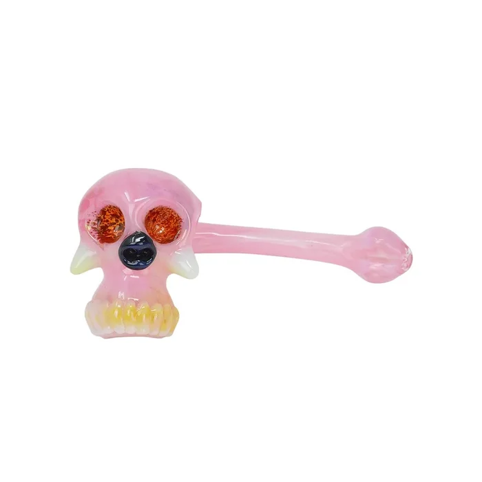 Pink Skull Sidecar Bubbler – 7.5in