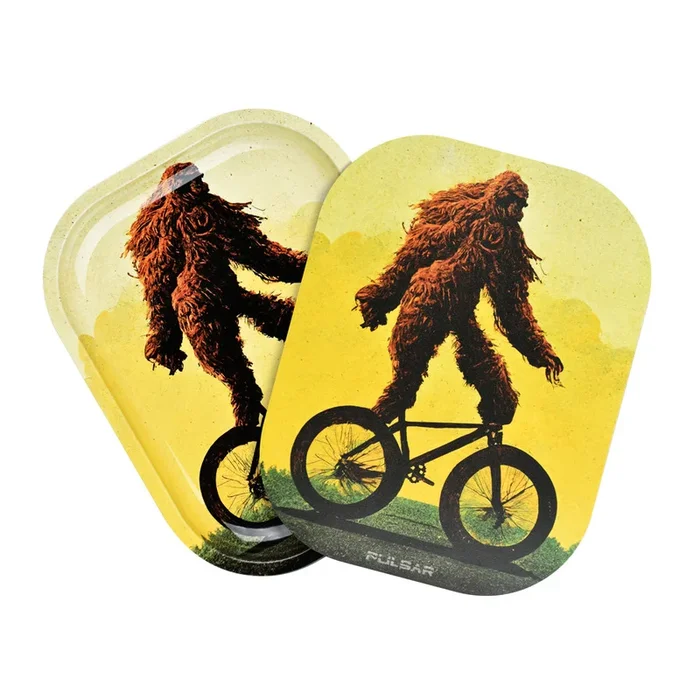 Pulsar Mini Metal Rolling Tray w/ Lid – Bigfoot Stole My Bike / 7″x5.5″