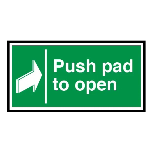 Push Pad to Open with Arrow