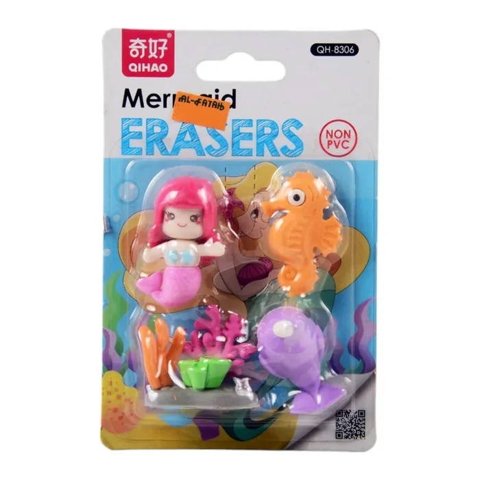 QH-8306 FANCY MERMAID ERASER SET Z.B