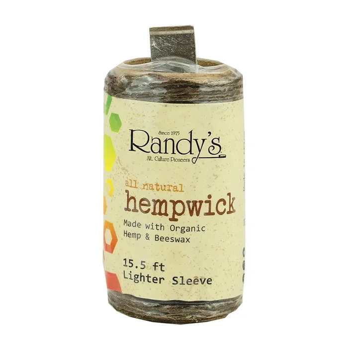 Randy’s Hemp Wick with Lighter Holder – 15.5ft (All Natural)