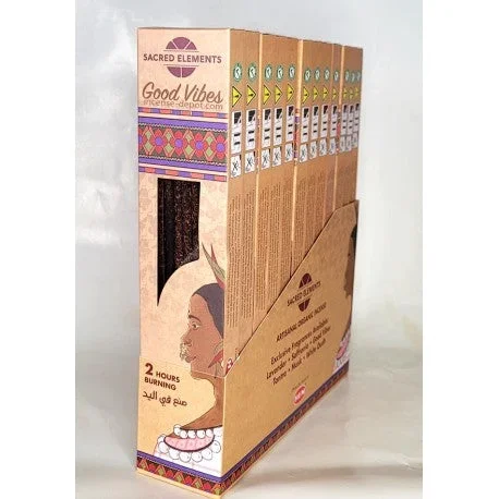 Sacred Elements Organic – Good Vibes Premium Masala Hand‑Rolled Incense Sticks (15g, 2 hr burn, 8–10 sticks)