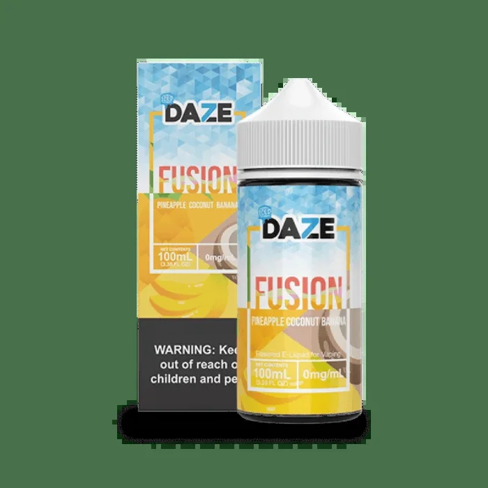 SALE! 7 DAZE FUSION – PINEAPPLE COCONUT BANANA ICED – 100ML