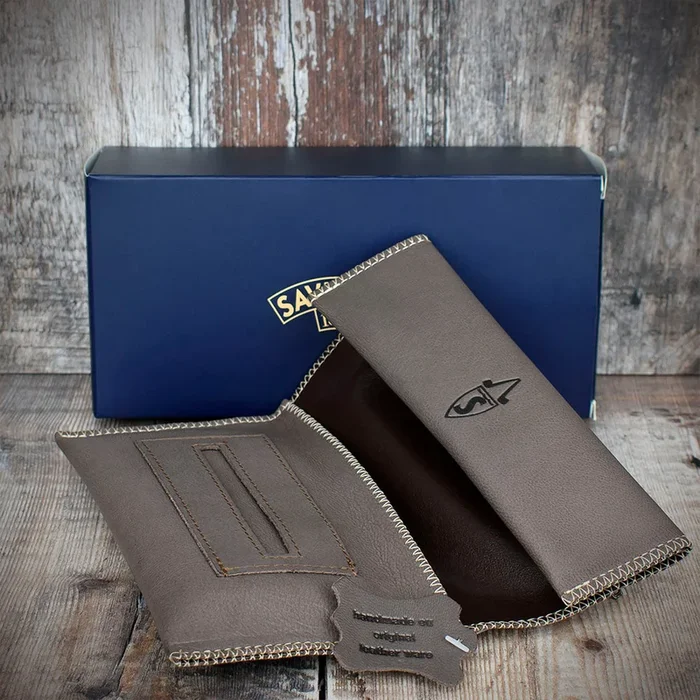 Savinelli Leather Handroller’s Tobacco Pouch – Marrone