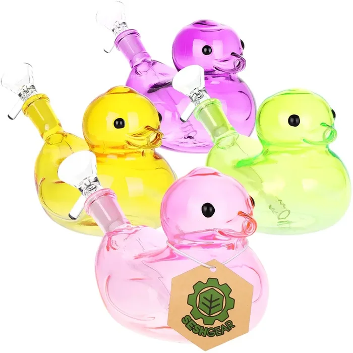 SeshGear Floating Ducky Water Pipe – 5.5″ / 14mm F / Colors Vary
