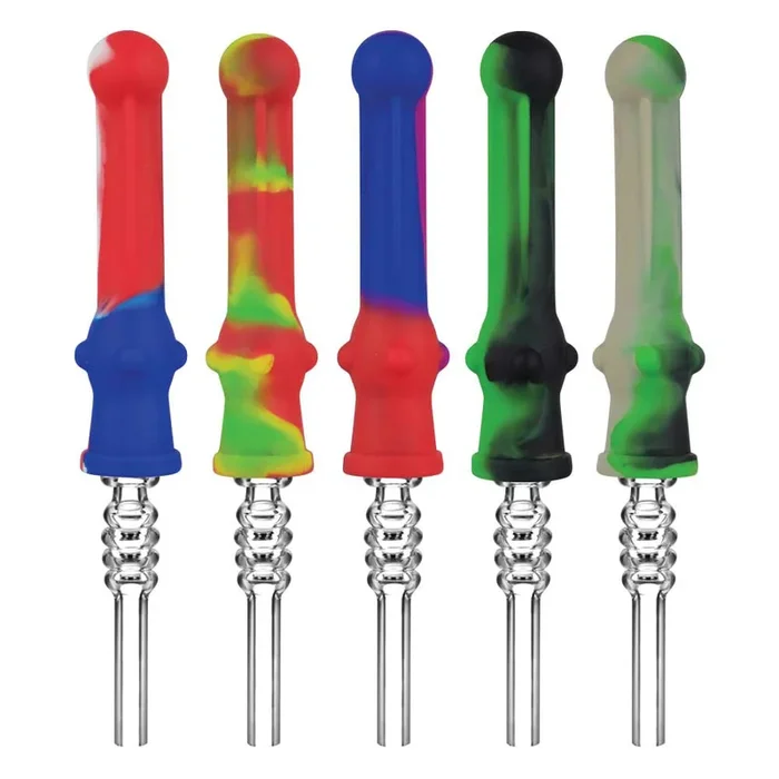 Silicone Vapor Straw w/ Quartz Tip – 7″ / Colors Vary